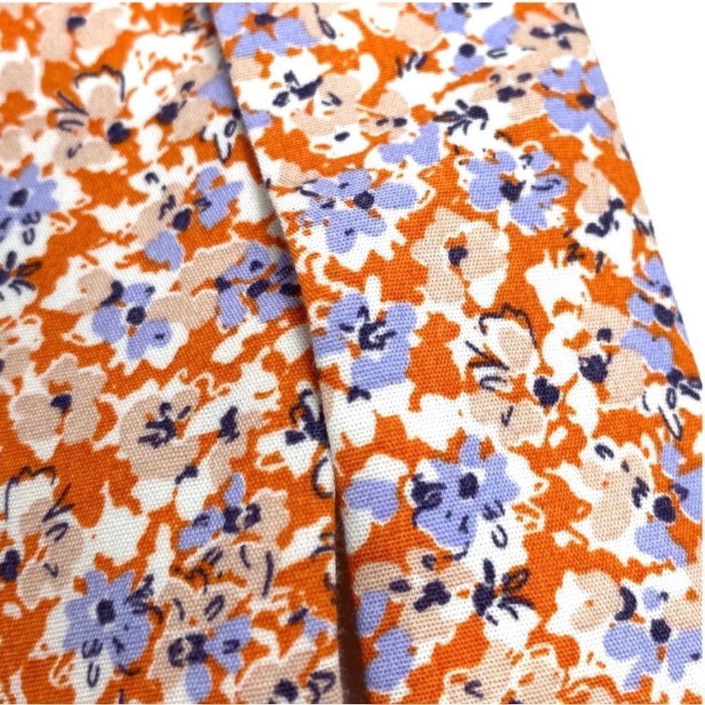 Zara Women’s Orange Floral Ruffle Smocked Mini Bodycon Boho Dress NWOT Size L - Picture 7 of 8
